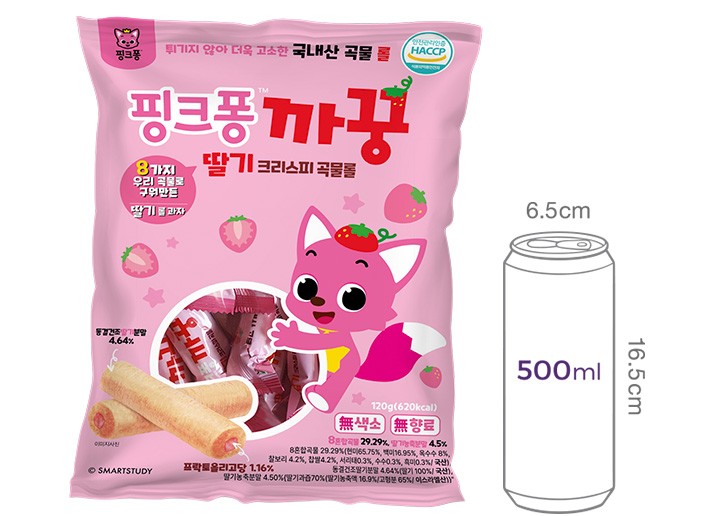 [핑크퐁] 까꿍 크리스피롤 딸기맛 120g (5g X 24개입)