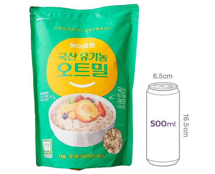 [헤이오트] 국산 유기농 오트밀 1kg
