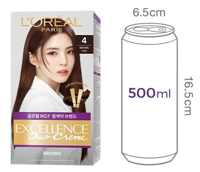 [로레알파리] 엑셀랑스 듀오크림 염색약 4호 브라운