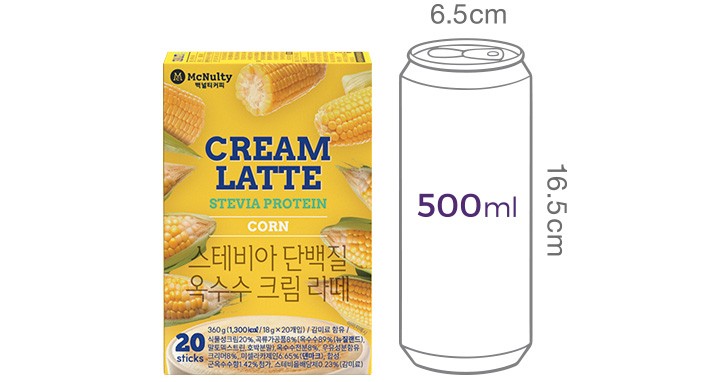 [맥널티] 스테비아 단백질 옥수수 크림라떼 (18g X 20개입)