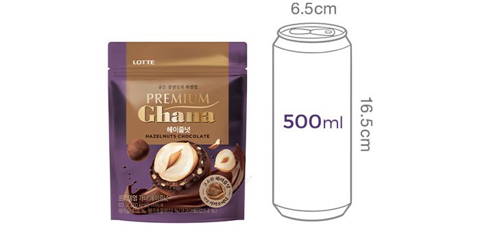 [롯데] 프리미엄 가나 헤이즐넛 63g