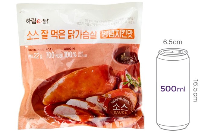 [하림이닭] 소스 잘 먹은 닭가슴살 양념치킨맛 550g(5입)