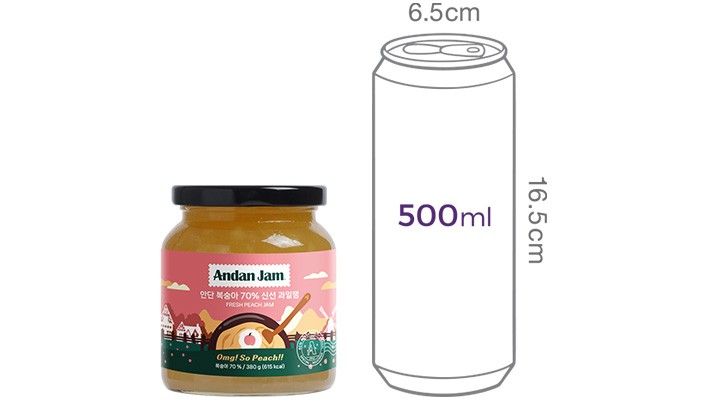 [안단잼] 과일함량 70% 복숭아잼 380g