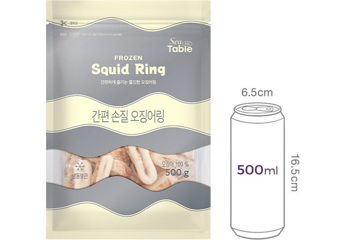 [Sea to Table] 간편 손질 오징어링 500g (냉동)