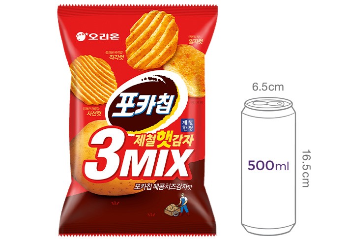 [오리온] 포카칩 햇감자트리오 매콤치즈감자맛 124g