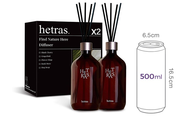 [헤트라스] 프리미엄 디퓨저 500ml x 2개입 그레이프프루트