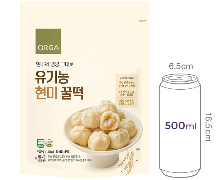 [올가] 유기농 현미 꿀떡 480g