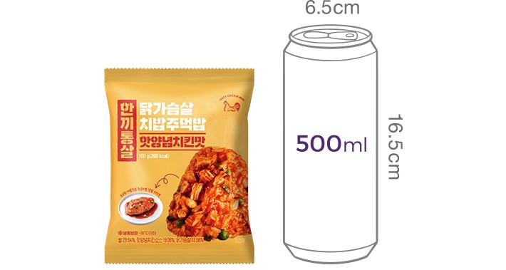 [한끼통살] 핫양념치킨맛 치밥 주먹밥 (5개입)