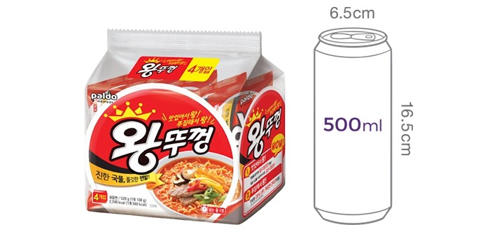 [팔도] 왕뚜껑 봉지라면 4입