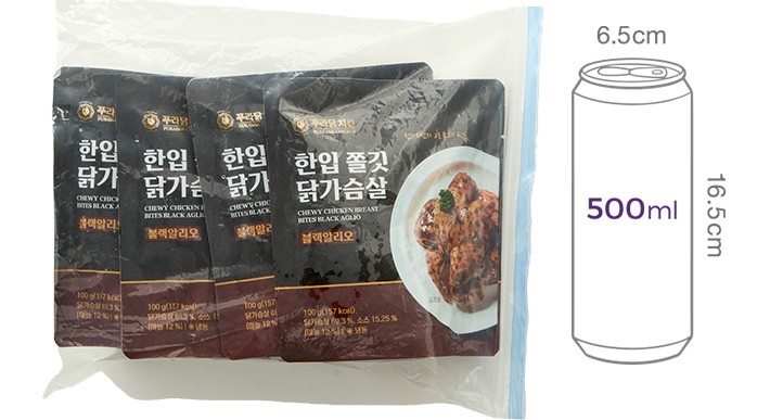 [푸라닭] 쫄깃 한입 닭가슴살 블랙알리오 100g*4