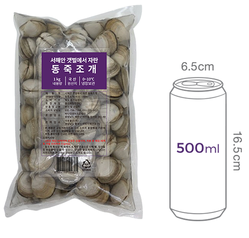[대흥] 서해안 갯벌에서 자란 동죽조개 1kg (생물)