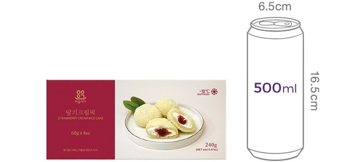 [마음이가] 딸기 크림떡 (60g X 4개입)