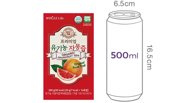 [홀라이프]  프리미엄 유기농 자몽즙 14포