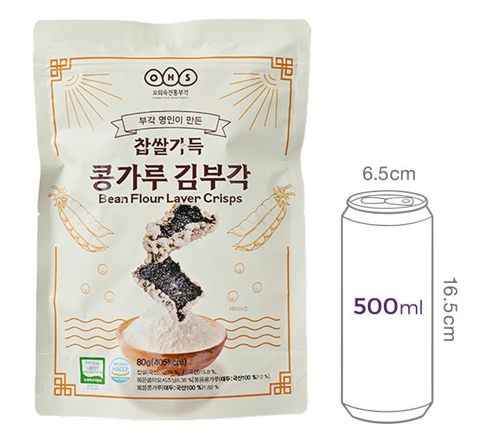 [오희숙부각] 찹쌀가득 콩가루 김부각 80g