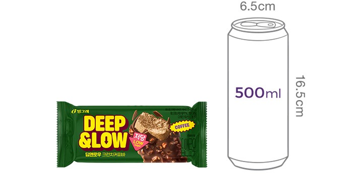 [딥앤로우] 저당 크런치 커피바 90mL X 4개입