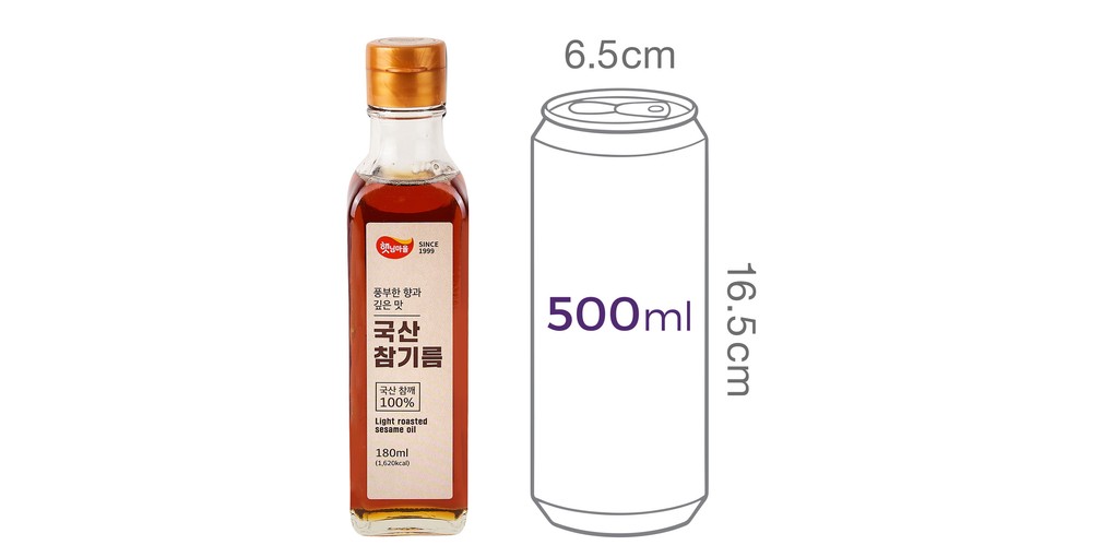 [햇님마을] 단 한번 짜낸 국산 참기름180ml