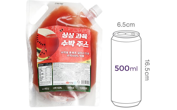 [지엔씨] 100% 과육 수박주스 1L