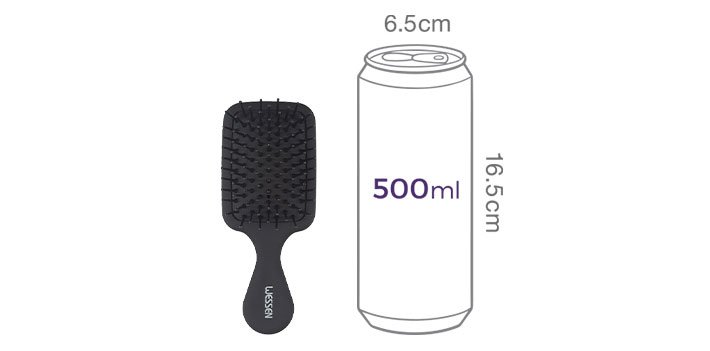 [웨신] 미니 사각 플라핀 헤어브러쉬 & 파우치 세트