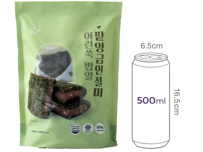 [창억] 어린쑥 밥알 팥앙금 인절미 (50g X 10개입)