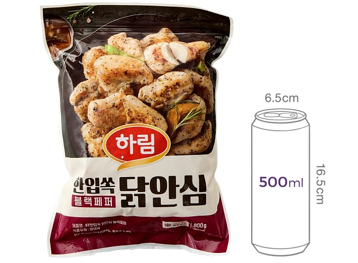 [하림] IFF 한입쏙 닭안심 블랙페퍼 800g (냉동)