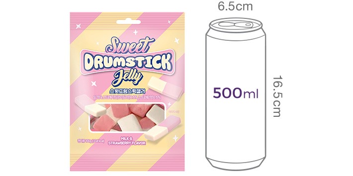 [스윗] 드럼스틱젤리 밀크향&스트로베리향 100g