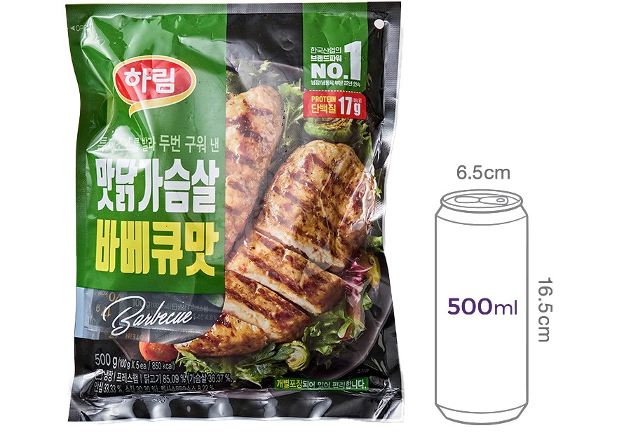 [하림] 맛닭 닭가슴살 바베큐맛 500g (냉장)