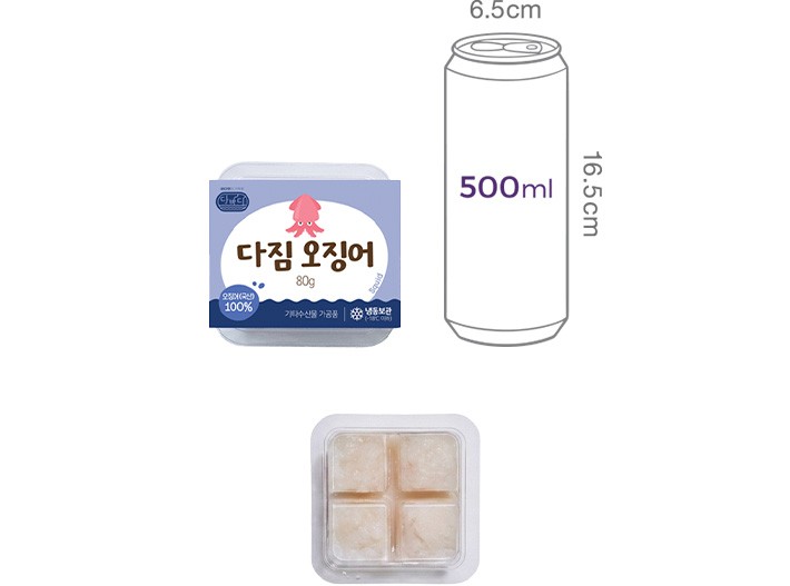 국산 다짐 오징어살 80g (냉동)