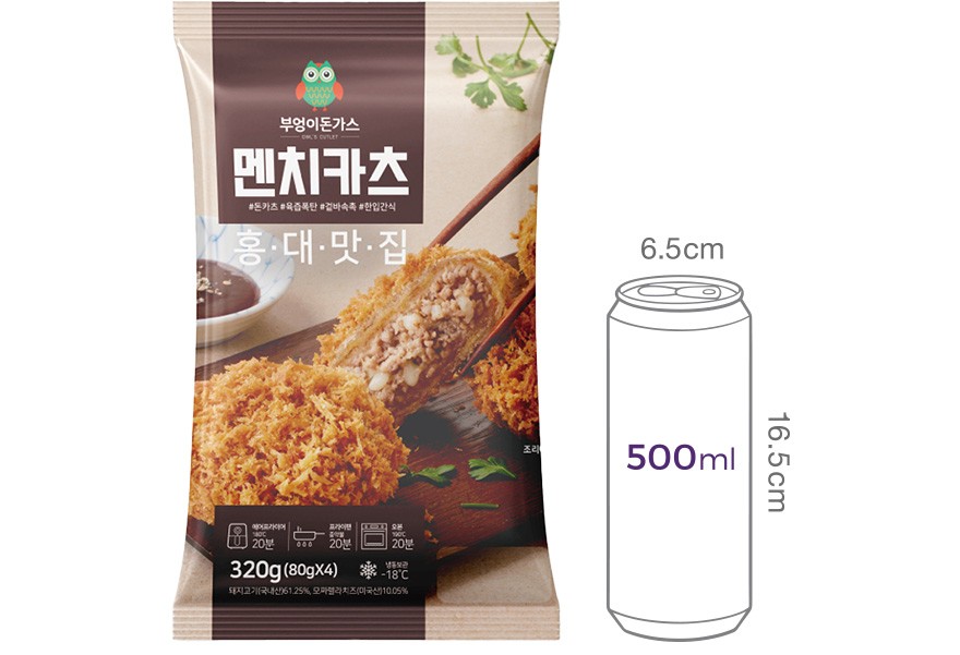 [부엉이돈가스] 멘치카츠 320g (4개입)