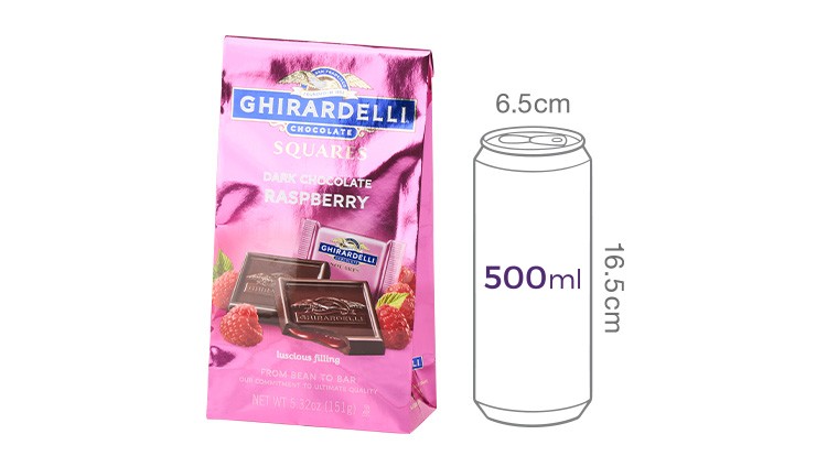 [기라델리] 스퀘어백 다크 초콜릿 라즈베리 151g