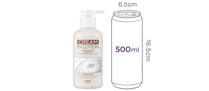[해피바스] 크림인 로션 베이비 파우더 바디로션 400g
