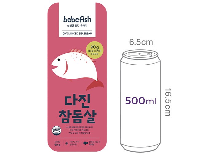 [베베피쉬] 국산 다진 참돔살 90g