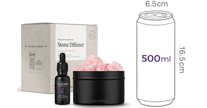 [코코도르] 스톤디퓨저(핑크수정석) & 에센셜오일(라벤더) 세트