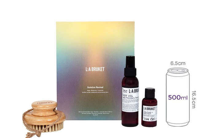 [라부르켓] 미드빈터 솔스티스 리바이벌 키트 (바디워시55ml+오일120ml+드라이브러쉬) 세이지/로즈마리/라벤더