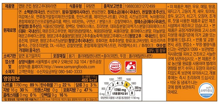 [삼양] 맵탱 청양고추대파라면 큰컵 110g