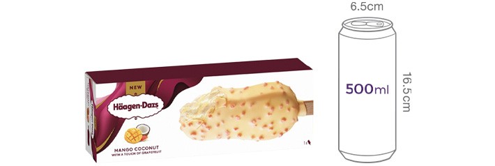 [하겐다즈] 망고 코코넛 앤 자몽 스틱바 80mL