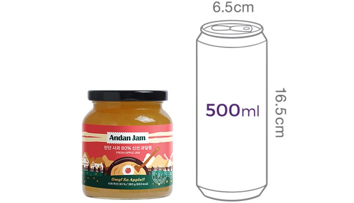 [안단잼] 과일함량 80% 사과잼 380g