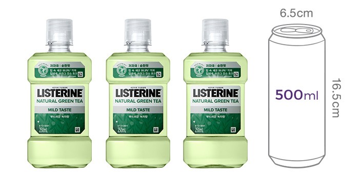 [리스테린] 내추럴 그린티 마일드 250ml 3개입