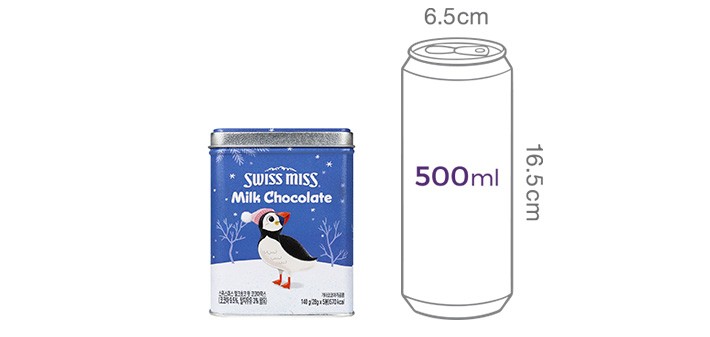 [스위스미스] 크리스마스 밀크초코 핫코코아 틴케이스(28g X 5개입)