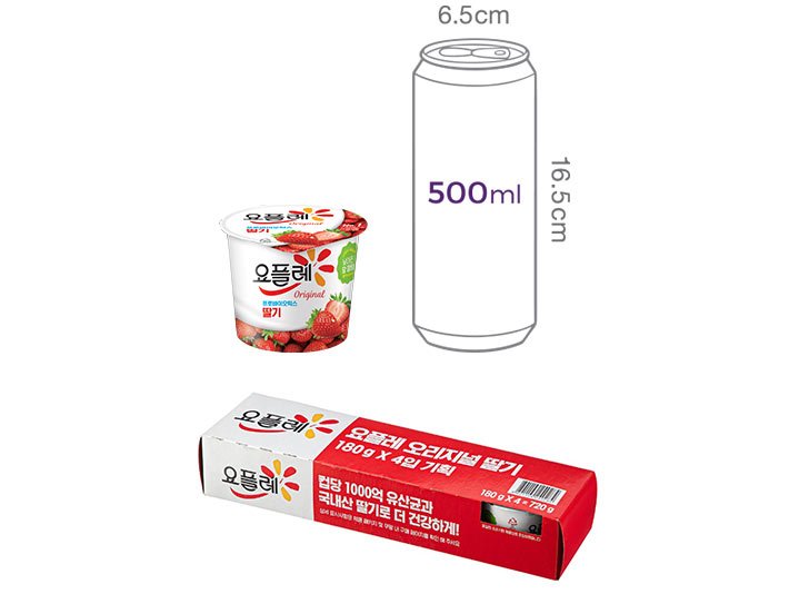 [빙그레] 요플레 딸기 180g*4입