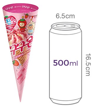 [롯데웰푸드] 구구콘 스트로베리&크림치즈 150mL