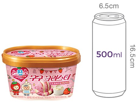 [롯데웰푸드] 구구크러스터 스트로베리&크림치즈 660mL