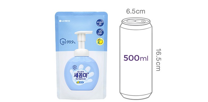 [온더바디] 세꼼마 버블 항균 핸드워시 리필 200ml 레몬향