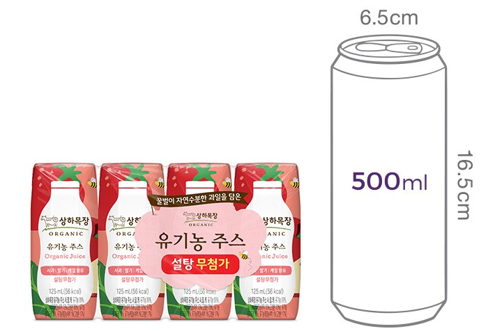 [상하목장] 유기농 주스 사과딸기케일 4개입