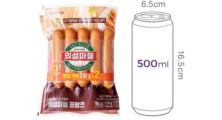 [롯데햄] 의성마늘 프랑크 420g(210g*2)