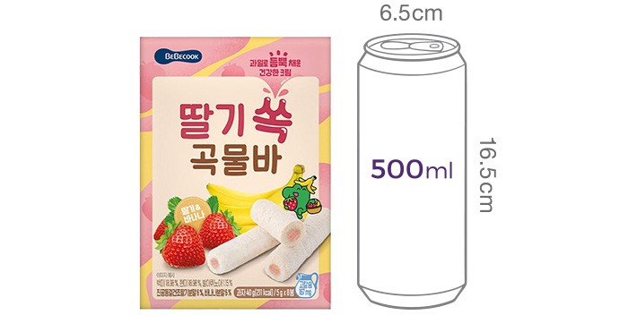 [베베쿡] 과일 쏙 곡물바 딸기 40g