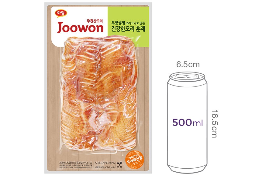 [주원산오리] 5無 건강한오리 훈제오리 슬라이스 400g