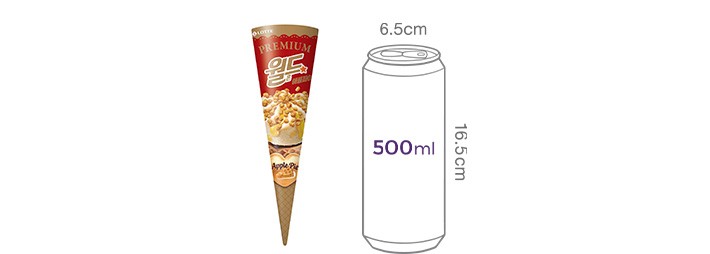 [롯데웰푸드] Premium 월드콘 애플파이 160mL