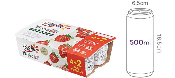 [빙그레] 요플레 라이트 딸기 (80g X 6입)