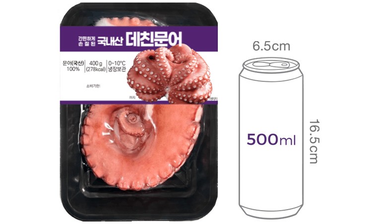 [대흥] 간편하게 손질된 국내산 데친문어 400g (냉장)