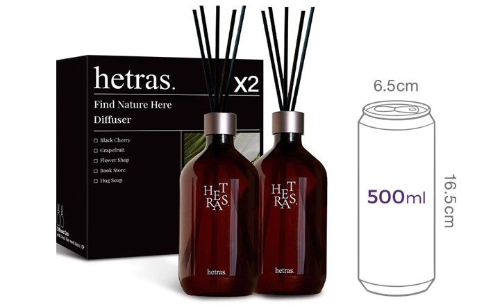[헤트라스] 프리미엄 디퓨저 500ml x 2개입 블랙체리